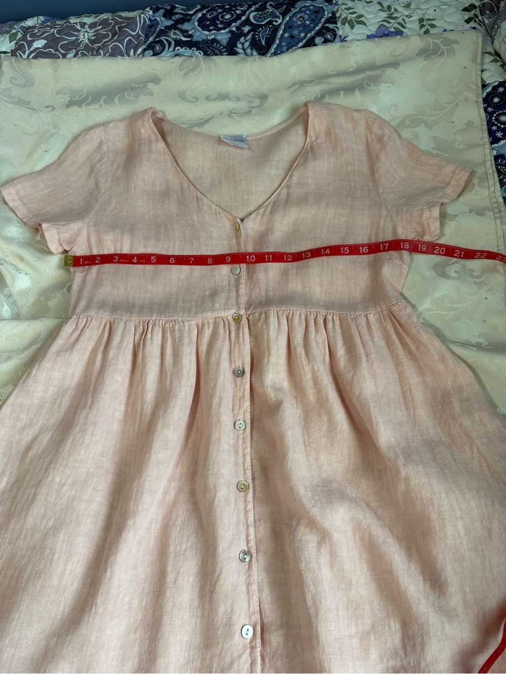 Jillian Harris x PRIV Hampton Pink 100% Linen Made in Italy Babydoll Dress S - Picture 10 of 12